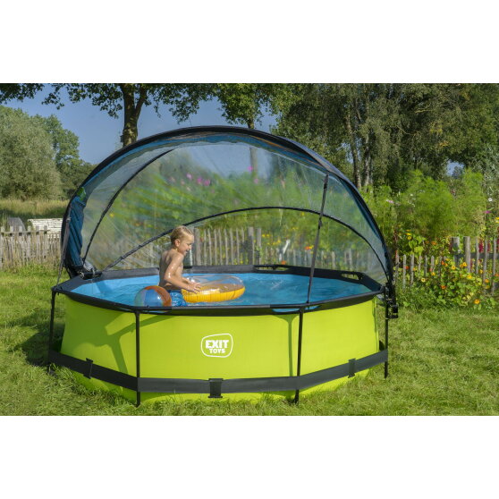 EXIT Lime pool 10ft x 30in with filter pump and dome - green