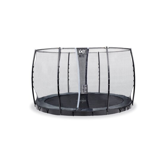 EXIT InTerra ground level trampoline ø305cm with safety net - grey