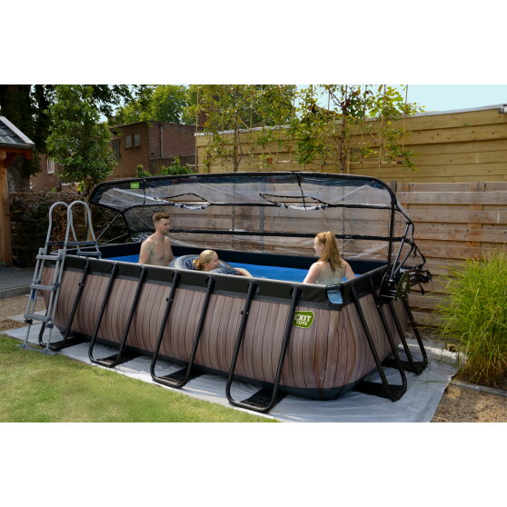 EXIT Frame Pool 4x2x1m (12V SF) – Black Leather + Dome GB