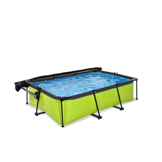 EXIT Lime pool 220x150x65cm with filter pump and canopy - green