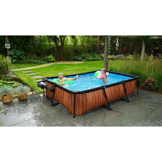 EXIT Stone pool 10ft x 6.6ft x 25.6in with filter pump - grey