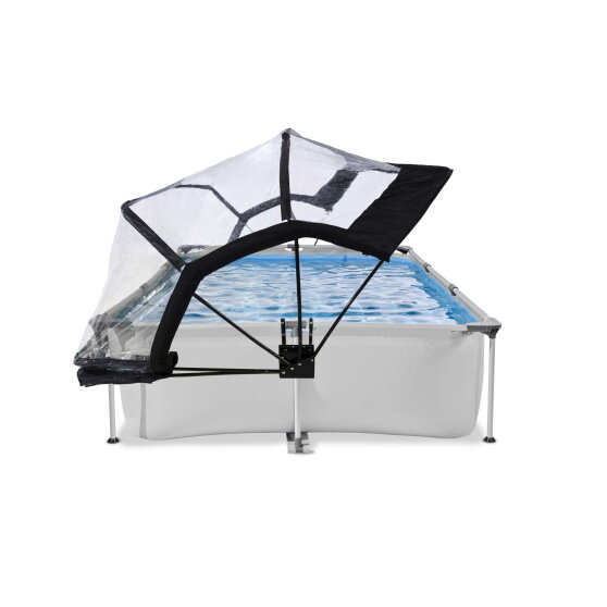 EXIT Soft Grey Pool 10x6.6x2ft with Filter Pump & Dome