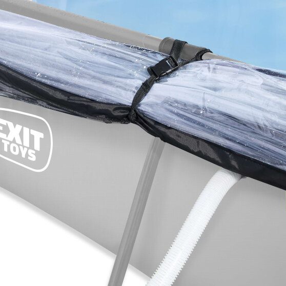 EXIT Soft Grey Pool 10x6.6x2ft with Filter Pump & Dome