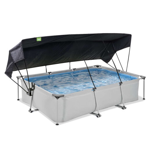 EXIT Soft Grey Pool 10x6.5ft with Filter Pump & Canopy