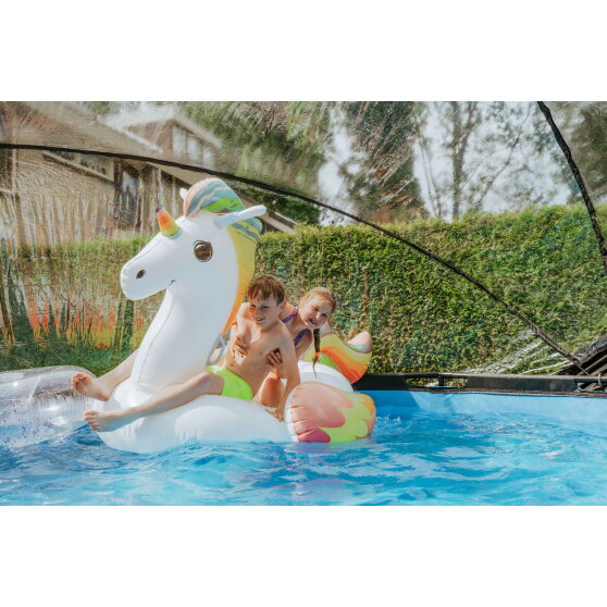 EXIT Stone pool 14ft x 48in with sand filter pump and dome - grey