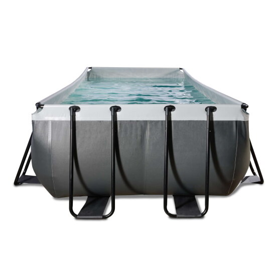 EXIT Black Leather pool 13ft x 6.6ft x 48in with sand filter pump - black