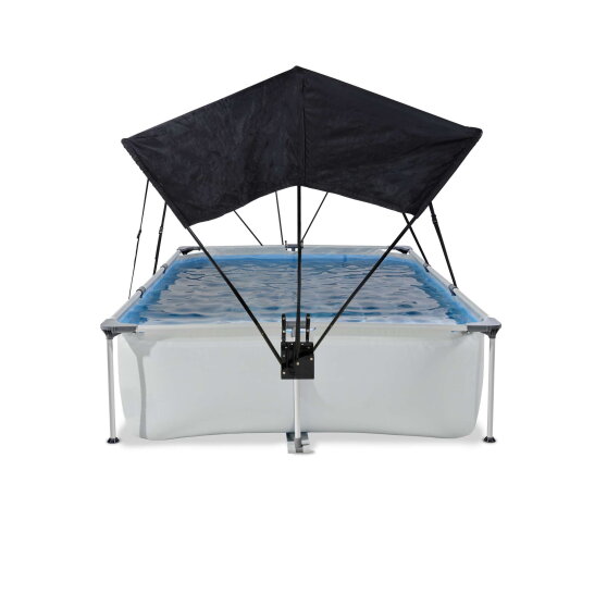 EXIT Soft Grey Pool 10x6.5ft with Filter Pump & Canopy