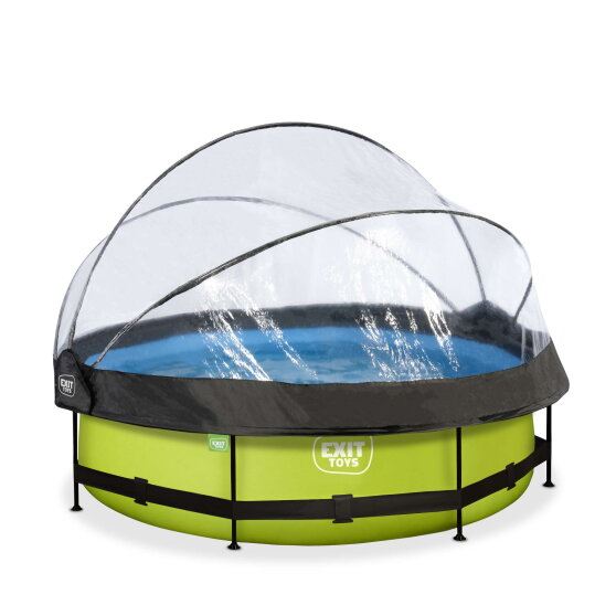EXIT Lime pool 10ft x 30in with filter pump and dome - green