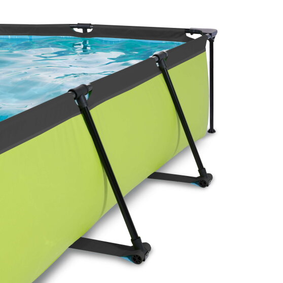 EXIT Lime pool 7ft x 5ft x 25.6in with filter pump and dome - green