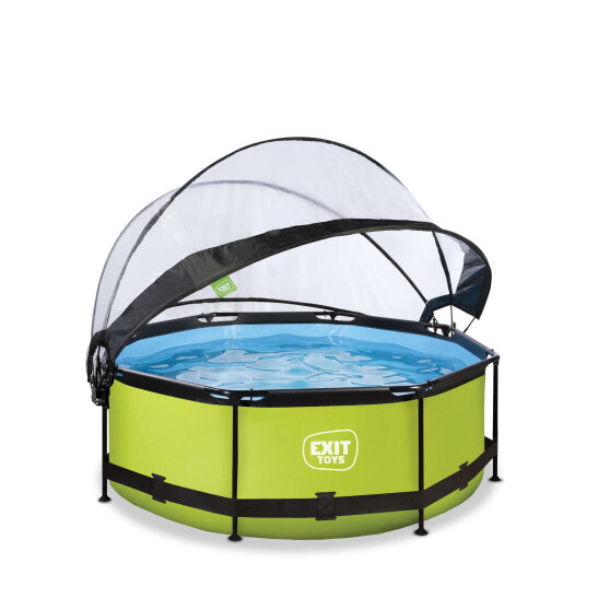 EXIT Lime pool 8ft x 30in with filter pump and dome - green