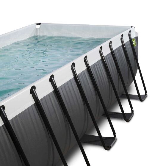 EXIT Black Leather pool 18ft x 8ft x 39in with sand filter pump - black