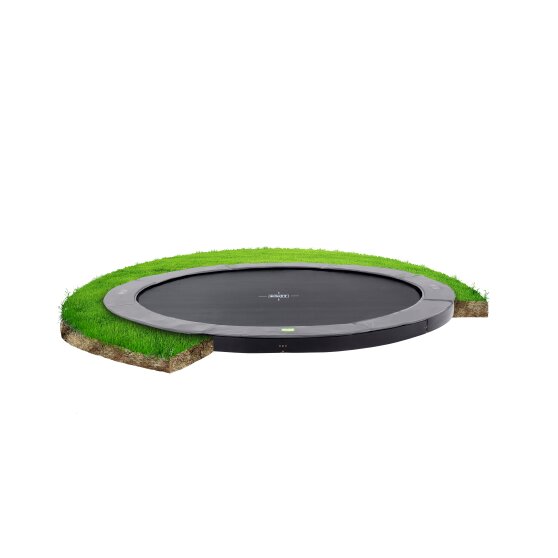 EXIT InTerra ground-level trampoline ø305cm - grey