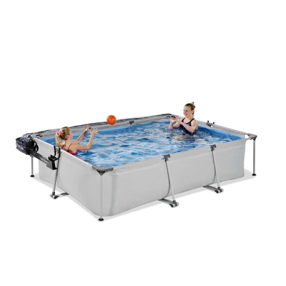 EXIT Soft Grey Pool 10x6.6x2ft with Filter Pump & Dome