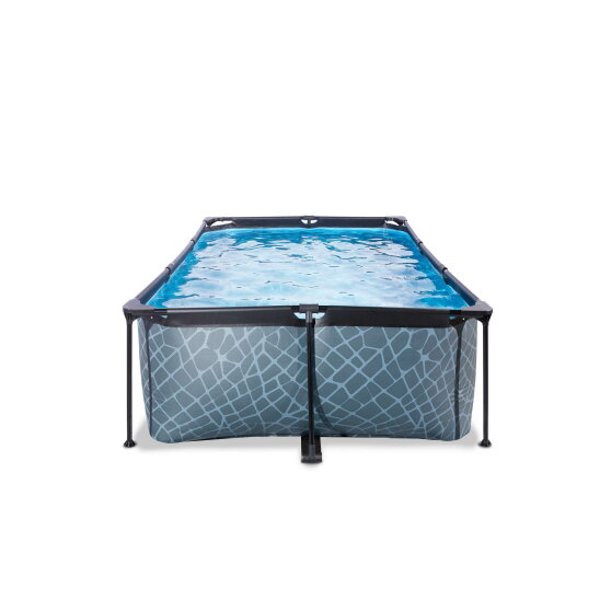 EXIT Stone pool 7ft x 5ft x 25.6in with filter pump - grey