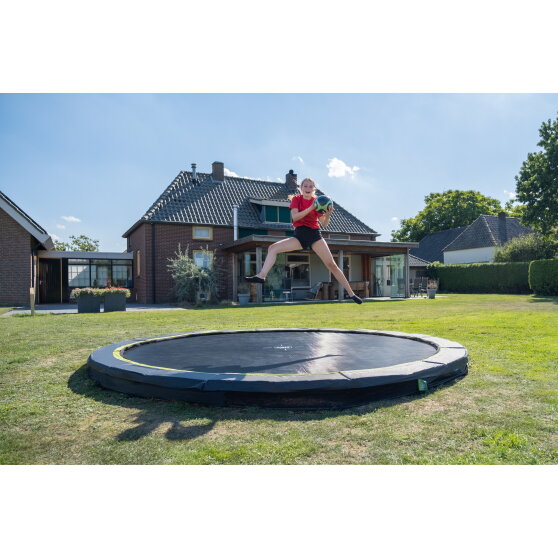 EXIT 12ft Silhouette Ground Sports Trampoline Black