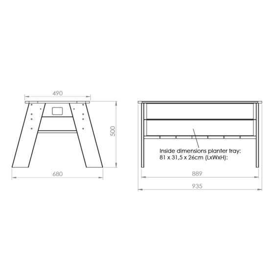 EXIT Aksent planter table L