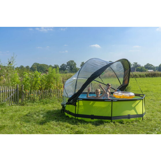 EXIT Lime pool 10ft x 30in with filter pump and dome - green
