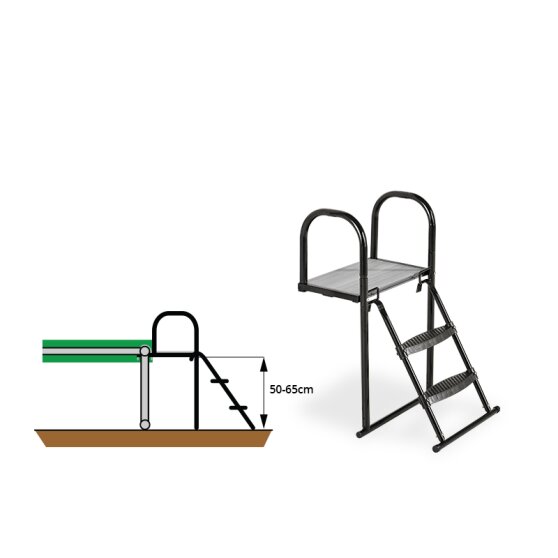 EXIT trampoline platform with ladder for frame height of 50-65cm