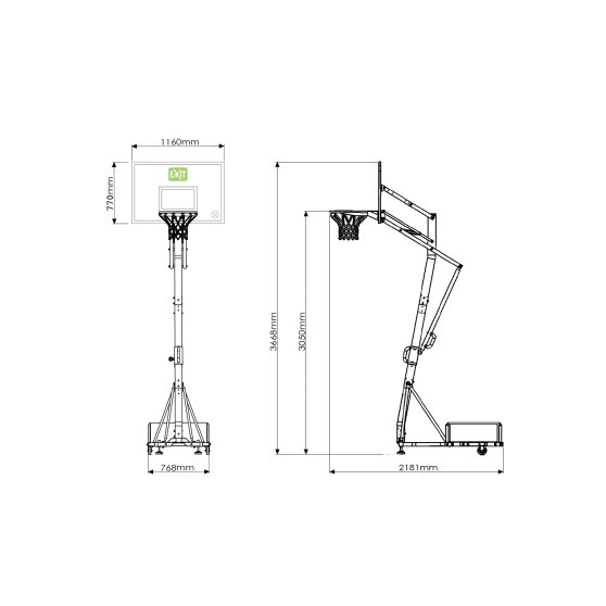 EXIT Galaxy Portable Basketball Backboard - Green/Black