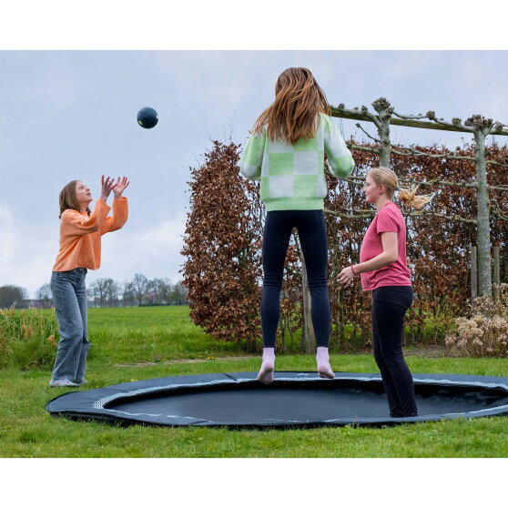 EXIT InTerra ground-level sports trampoline 12ft - black