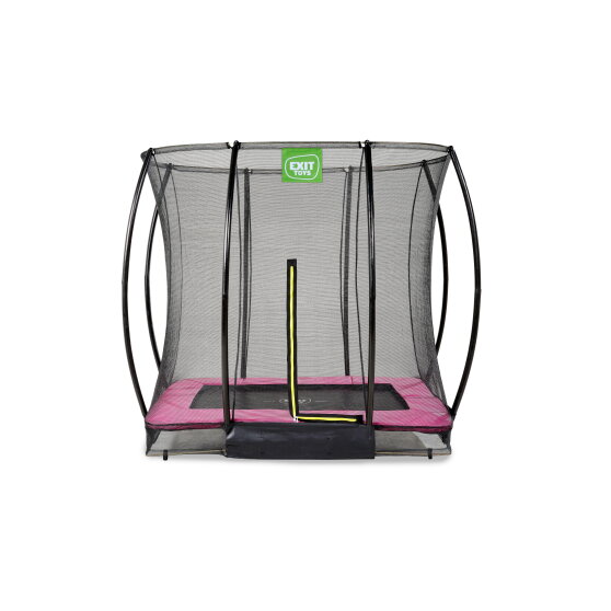 EXIT Silhouette ground trampoline 5x7ft with safety net - pink