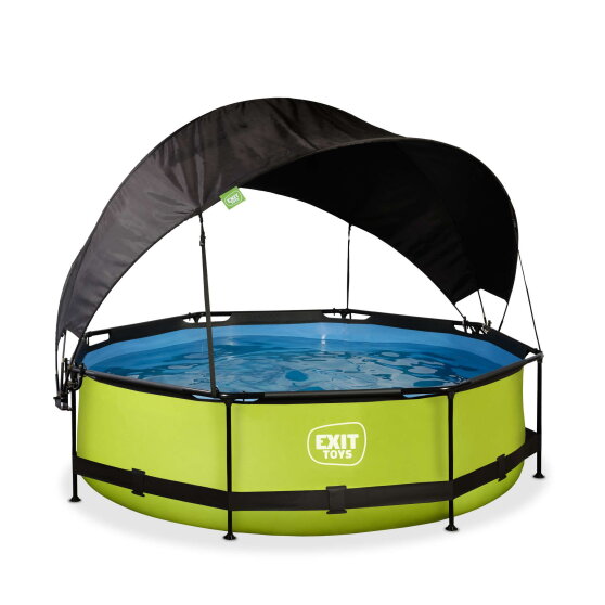 EXIT Lime pool 10ft x 30in with filter pump and canopy - green