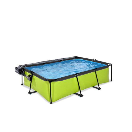 EXIT Lime pool 7ft x 5ft x 25.6in with filter pump and dome - green