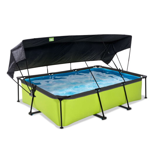 EXIT Lime pool 10ft x 6.6ft x 25.6in with filter pump and canopy - green