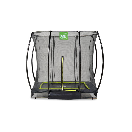 EXIT Silhouette ground trampoline 5x7ft with safety net - black