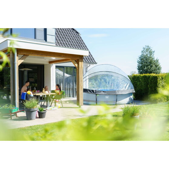 EXIT Soft Grey pool 12ft x 30in with filter pump and dome - grey