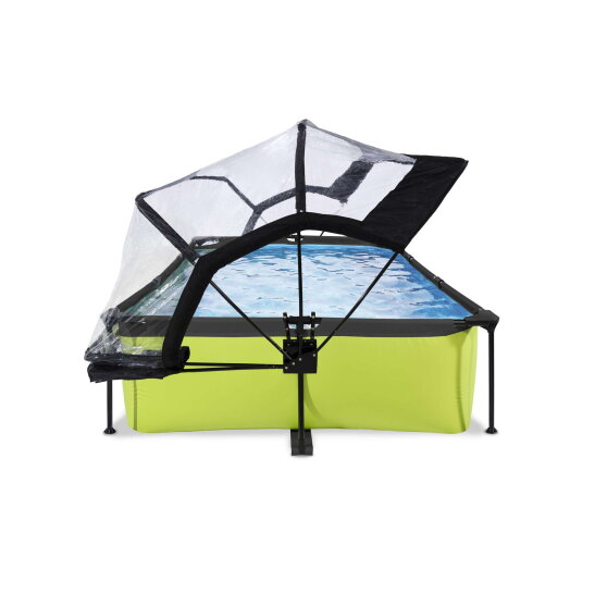EXIT Lime pool 10ft x 6.6ft x 25.6in with filter pump and dome - green