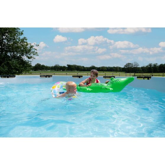 EXIT Stone pool 15ft x 48in with sand filter pump - grey
