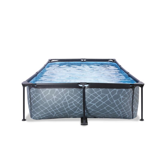 EXIT Stone pool 10ft x 6.6ft x 25.6in with filter pump - grey