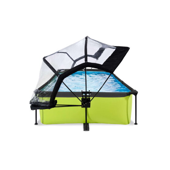 EXIT Lime pool 7ft x 5ft x 25.6in with filter pump and dome - green
