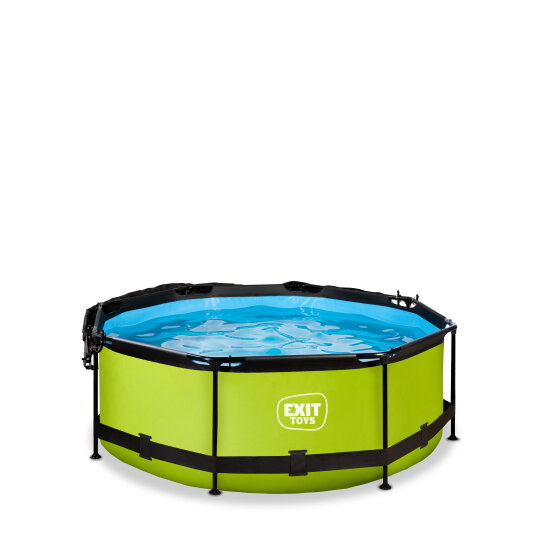 EXIT Lime pool ø244x76cm with filter pump and canopy - green