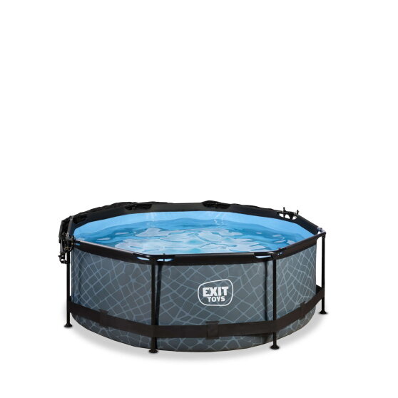 EXIT Stone pool 8ft x 30in with filter pump and canopy - grey