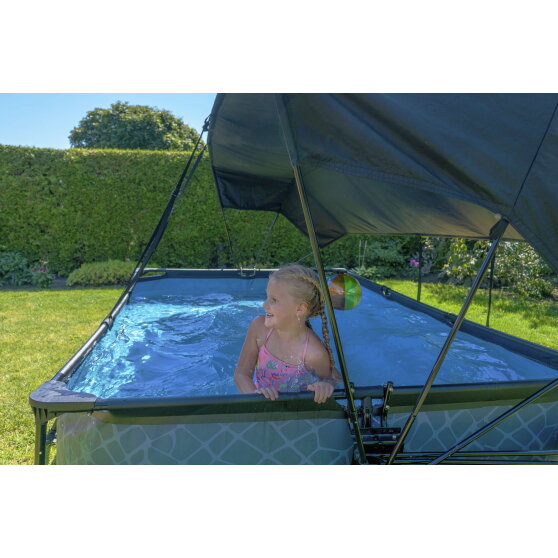 EXIT Lime pool 10ft x 6.6ft x 25.6in with filter pump and canopy - green