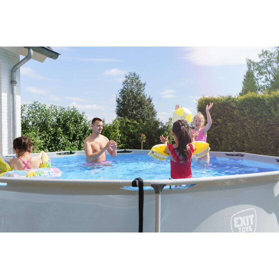 EXIT Soft Grey pool 12ft x 30in with filter pump - grey