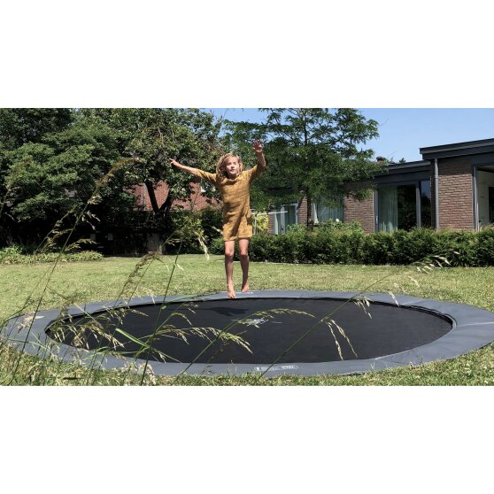 EXIT InTerra ground-level trampoline ø427cm - grey