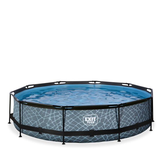 EXIT Stone pool 12ft x 30in with filter pump - grey