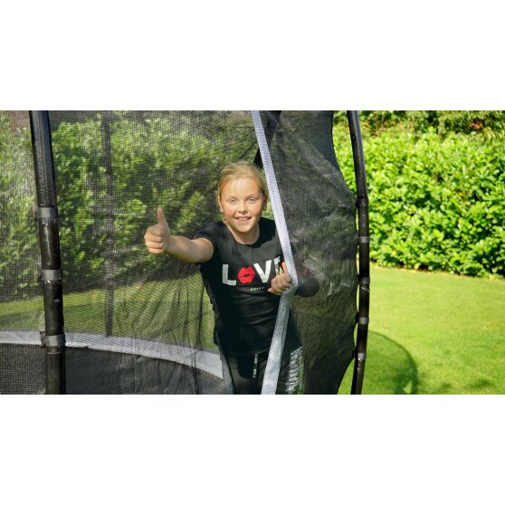 EXIT Elegant ground trampoline ø366cm with Economy safety net - black