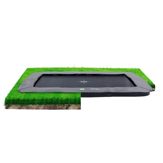 EXIT InTerra ground-level trampoline 244x427cm - grey