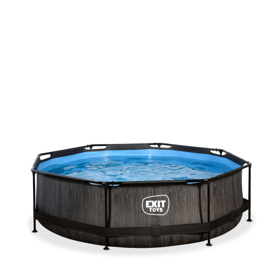 EXIT Black Wood pool 10ft x 30in with filter pump - black