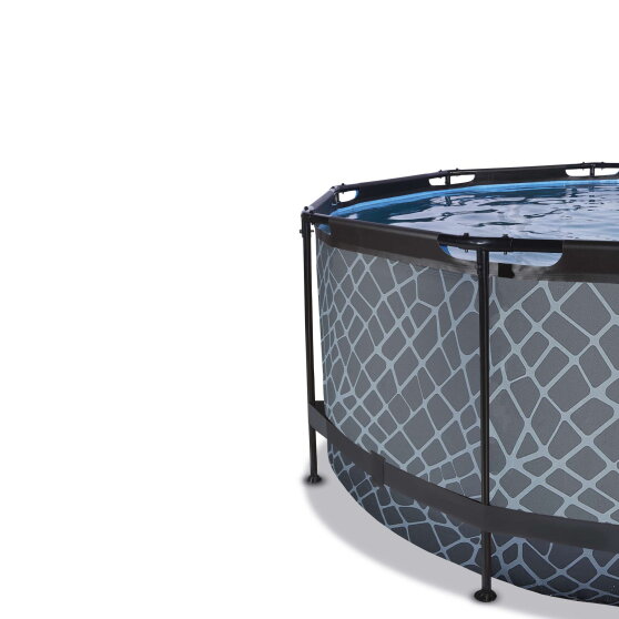 EXIT Stone pool 12ft x 48in with sand filter pump - grey