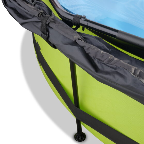 EXIT Lime pool ø244x76cm with filter pump and canopy - green