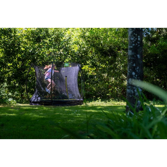 EXIT Silhouette ground trampoline 8ft with safety net - pink