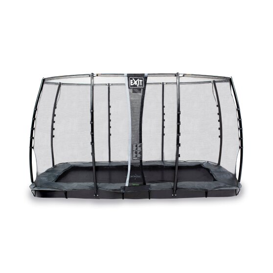 EXIT InTerra ground level trampoline 214x366cm with safety net - grey