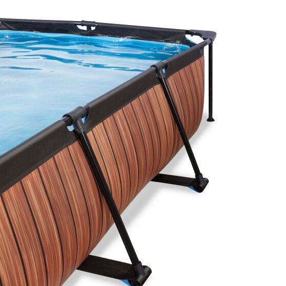 EXIT Wood pool 300x200x65cm with filter pump - brown