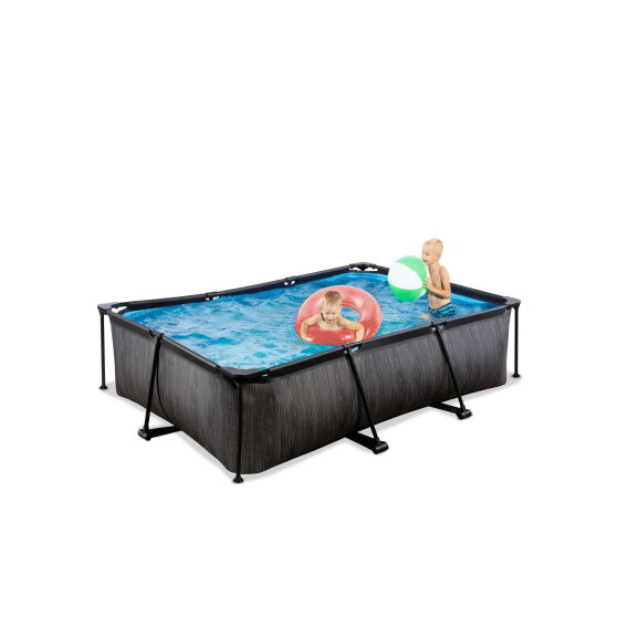 EXIT Black Wood pool 7ft x 5ft x 25.6in with filter pump - black