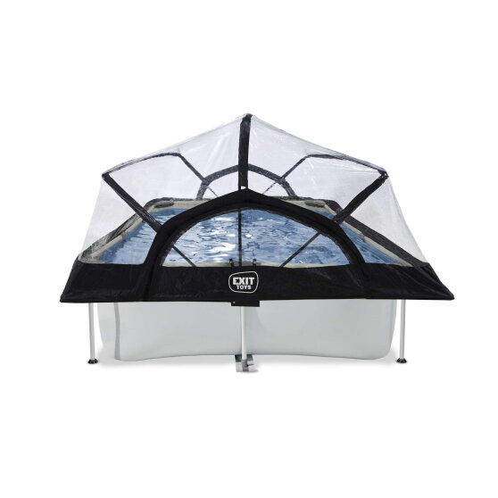EXIT Soft Grey Pool 10x6.6x2ft with Filter Pump & Dome